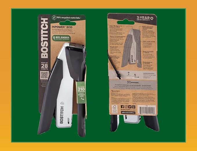 PaperPro(R) Prodigy(R) Stapler, Metallic Black/Silver, 0