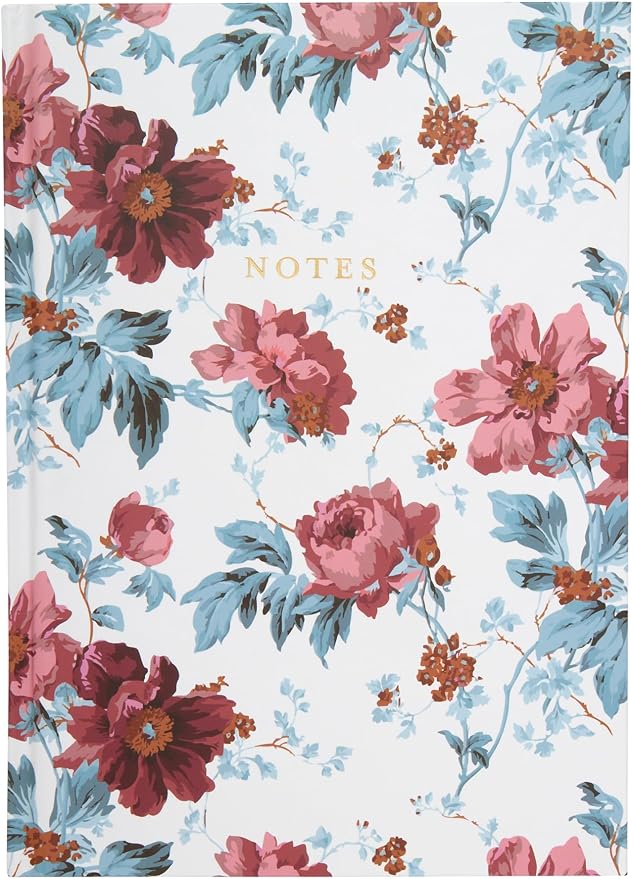 Laura Ashley Journal 256 Lined Pages Elegant Floral Hardcover Notebook | Scalloped Magnetic Flap Closure Keeps Notes Secure, Elegant Botanical Style Ideal for Diaries and Gifting
