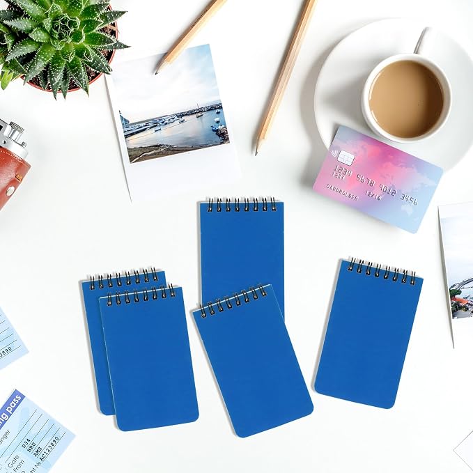 12 Pack mini Spiral Steno Pads,3x5 Inch Small Pocket Notebooks,75 Sheets/150 Pages College Ruled Lined Note Pads For Kids Adults Outdoor,Home,School,Office (Blue)