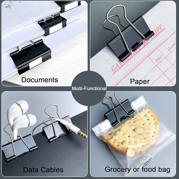36 Pack Extra Large Binder Clips 2 inch Big Paper Clips for Office Home School