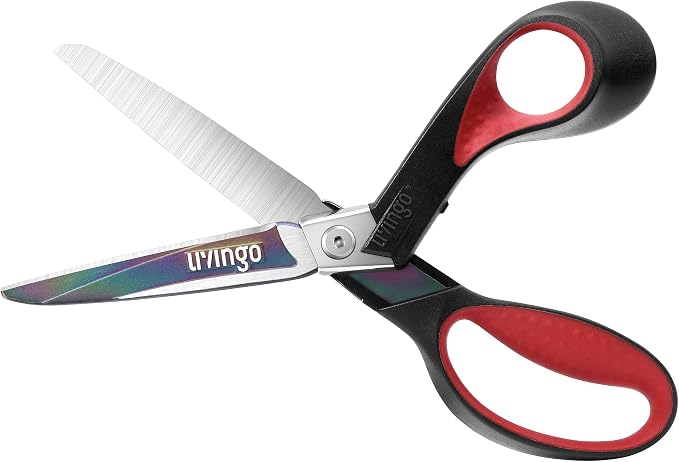 LIVINGO 9" Heavy Duty Titanium Coated Stainless Steel Industrial Multipurpose Scissors Sharp Forged Professional Shears for Sewing, Carpet, Craft, Home Office & Outdoor Use