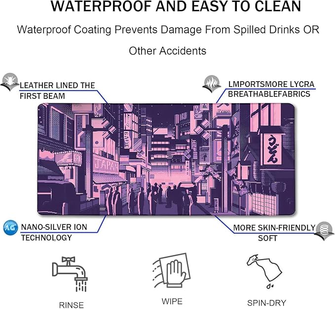 Large Mouse Pad, Office Desk Pad Gaming, Durable Waterproof Non-Slip Base Long XXXL Large Gamer DeskMat for Home Office Gaming Work, Kyoto