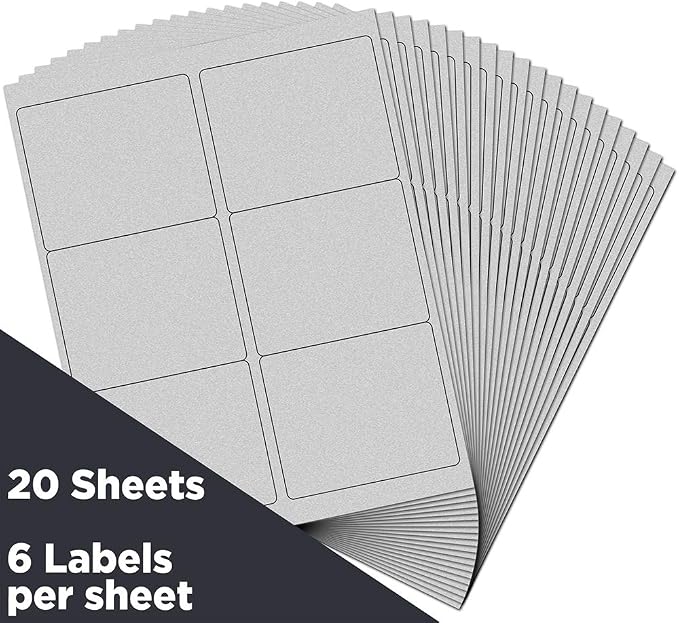 JAM PAPER Shipping Address Labels - Large - 3 1/3 x 4 - Metallic Silver - 120/Pack