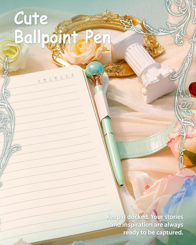 Hoci Poci Diary with Lock and Keys for Girls Gift Ideas, 360 Pages Journal | Elegant Gift Box for Teen Girls, B6 Gold Edged Pages Refillable Notebook with Pen and Bookmark for Writing, Garden Aqua