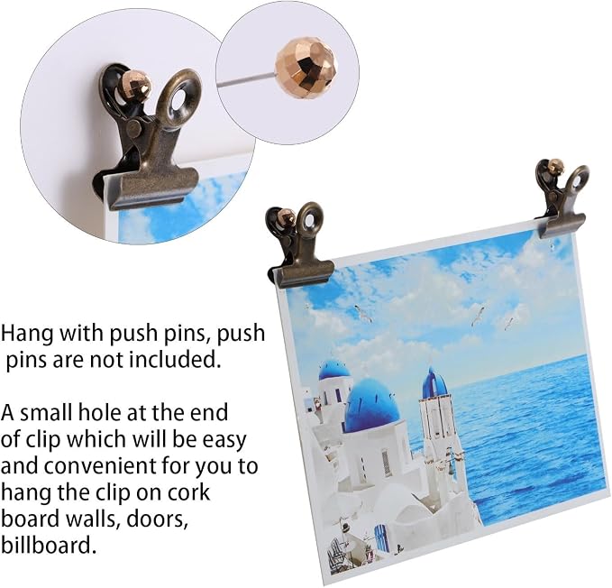 Boao 100 Pcs Mini Cyan Bronze Metal Clips Small Cyan Bronze Binder Clips Bulk for Photos, Maps, Drawings, Art Work, Papers, Price Tag, 0.87 Inch