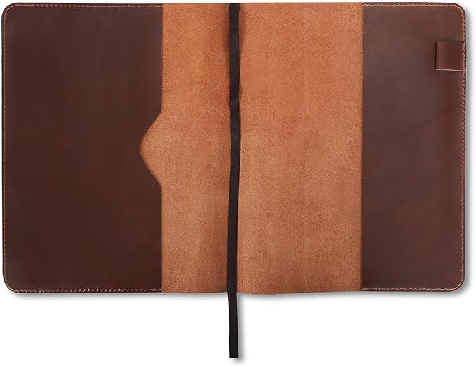 Heavy Duty Full Grain Leather Journal Cover (8.5 x 11 in.), Refillable Cahier XXL, Refillable Spiral Notebook (8.5 x 11 in.), Handmade Leather Journal Cover (Tan)