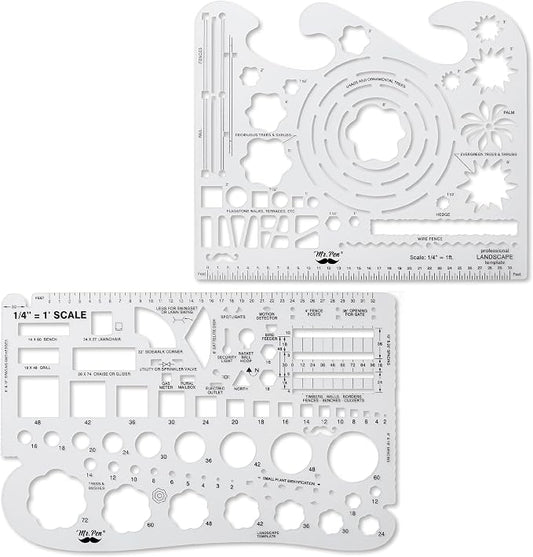 Mr. Pen- Landscape Templates, Architectural Templates, Drafting Tools | Landscaping Tools, Landscape Design Template, Drafting Ruler Shapes, Drawing Stencils