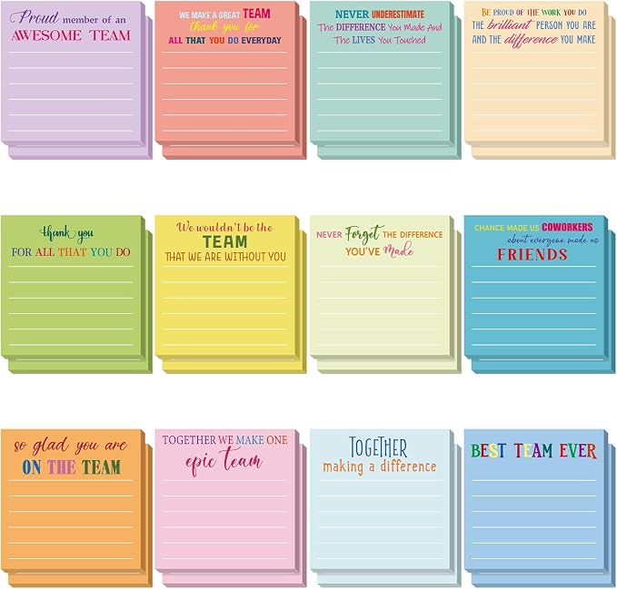 Yinder 24 Pcs Sticky Notes Gifts Bulk,Thank You,Light