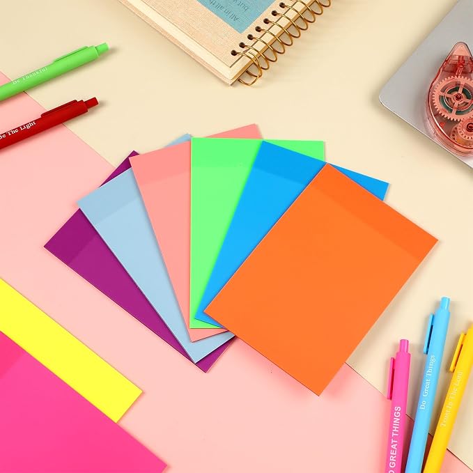 Yinder 4 x 6 Inch Transparent Sticky Notes Translucent Sticky Notes 240 Sheets Waterproof Clear Self Memo Pad See Through Back to School Bible Journaling Accessories Office School Supply(Bright)