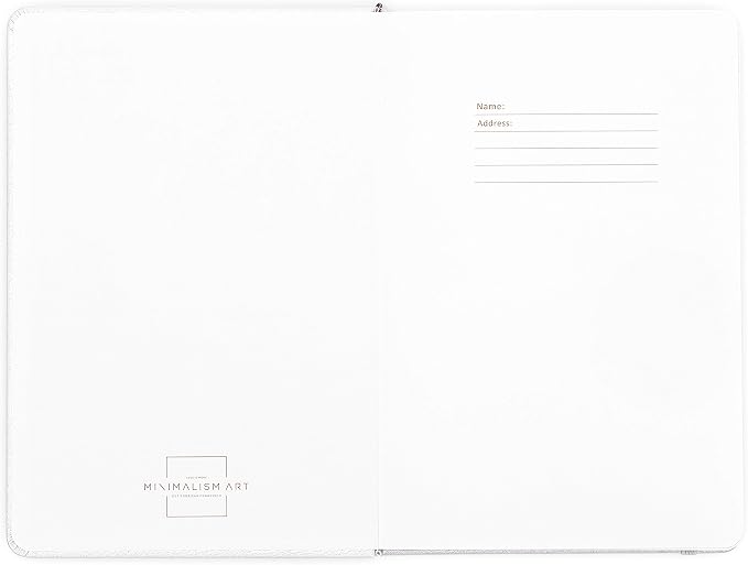 Minimalism Art, Premium Hard Cover Notebook Journal, Classic 5" x 8.3", 122 Numbered Pages, Gusseted Pocket, Ribbon Bookmark, Extra Thick Ink-Proof Paper 120gsm, San Francisco (Squared, Gray)