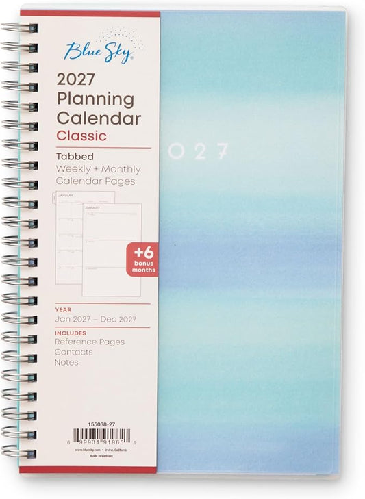 Blue Sky 2027 Weekly & Monthly Planner Calendar, 5"x8", Chloe | January 2027 - December 2027, Flexible Frosted Cover, Durable Twin Wire Binding, Laminated Tabs