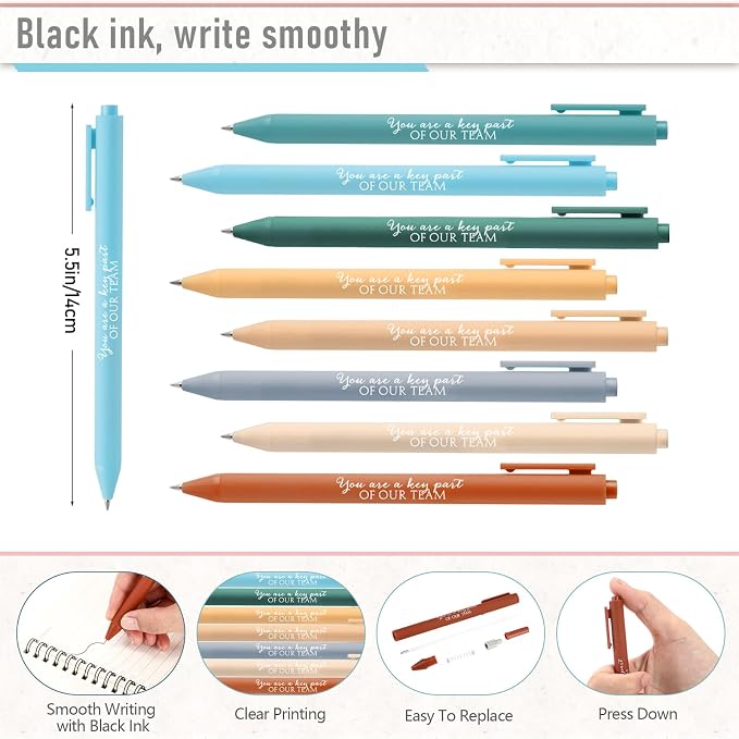 Resurhang 48 Pcs/24 Set Back to School Gifts for Students Teacher, Inspirational A6 Spiral Journal Notebook with Pen for Employee Team Teachers Students Classroom Rewards(Heal Color,Team Together)