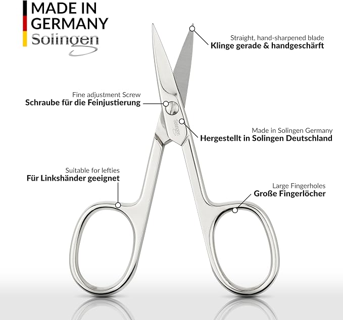 marQus - Straight nail scissors made in Germany Solingen for precise cutting of nails suitable as fingernail and toenail cutter with Premium Storage Case