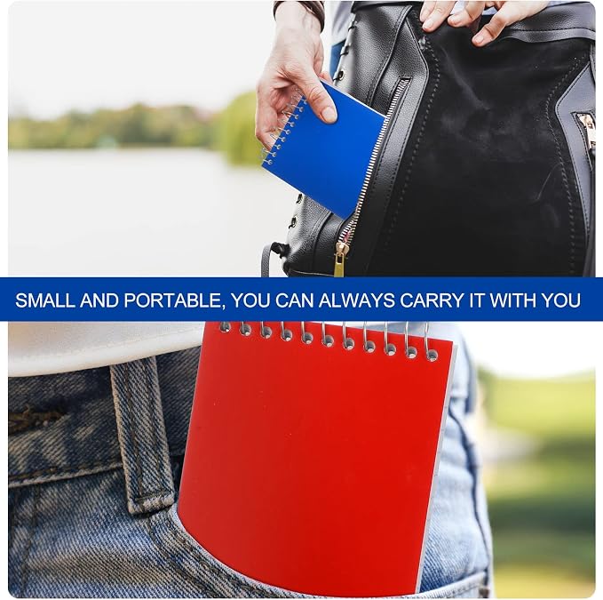 Leelosp 50 Pcs Small Spiral Notebooks 3 x 5 Inch, Pocket Memo Notepads with 75 Sheets Each, Mini Top Spiral Pads for Back to School Supplies Notes, Office Team, Nurses, Care Packages (Neon)