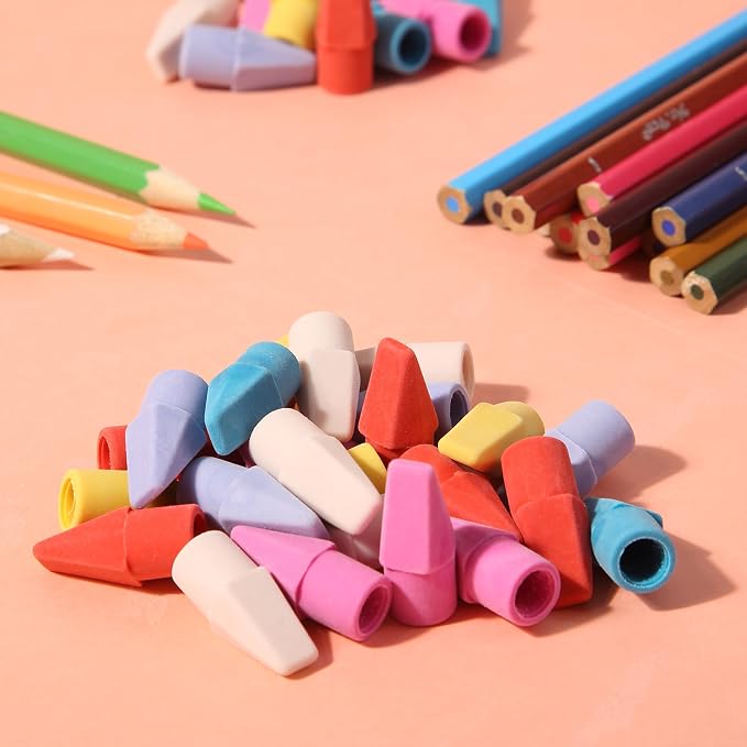 Mr. Pen- Pencil Erasers Toppers, 120 Pack, Colorful, Latex Free, No Smudge | Mr Pen Erasers for Pencils, Pencil Top Erasers, Eraser Caps, Eraser Tops