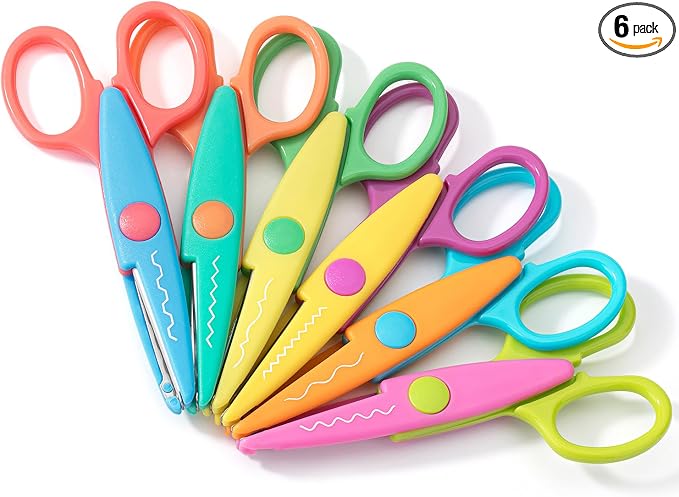 Mr. Pen- Craft Scissors Decorative Edge, 6 Pack, Pastel Colors | Zig Zag Scissors for Crafting, Scrapbooking, Fancy, Pattern, Design