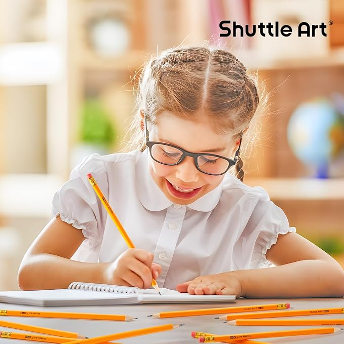 Shuttle Art 800 Pack #2 HB Pencils Pre-Sharpened, Bulk Pencils with Erasers