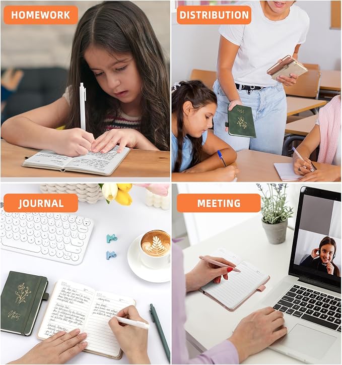 3 Pack Pocket Journaling Notebooks, A6 Small Notebook For Note Taking Journaling Notebooks Journals For Writing Mini Note Pads With Pen Holder 120 Pages 100 GSM Thick Paper(Orange, Yellow, Mint)