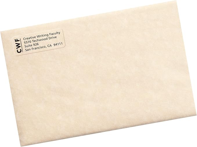 Avery Printable Return Address Labels, Sure Feed Technology, 2/3" x 1-3/4", Matte Clear, 600 Blank Mailing Labels (15695)