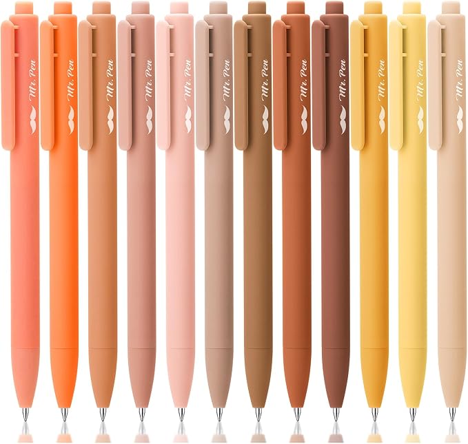Mr. Pen- Retractable Gel Pens, 12 Pack, Assorted Color Ink | Fine Point 0.5mm, Fast Dry, Smooth Writing, Cute Pens for Drawing, Writing Planner and School Supplies