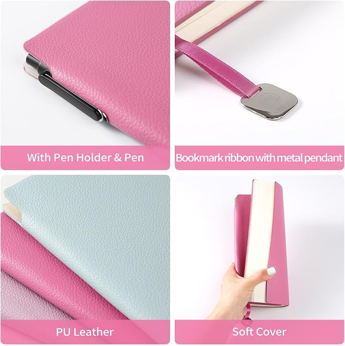 Lined Notebook Soft Cover Journal for Women 160 Pages A5 PU Leather Journaling for Writing