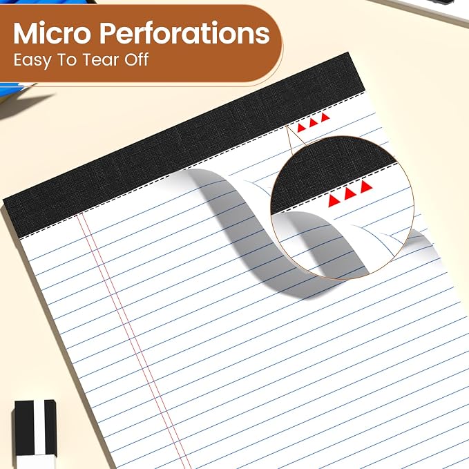 Legal Pads 8.5 X11, Narrow Ruled Notepads, 36 Pack, 50 Sheet/Pad | White Legal Pads, Tear Off Notepad, Perforated Writing Pad, Notebook Paper College Ruled, Notepads For Office Home School