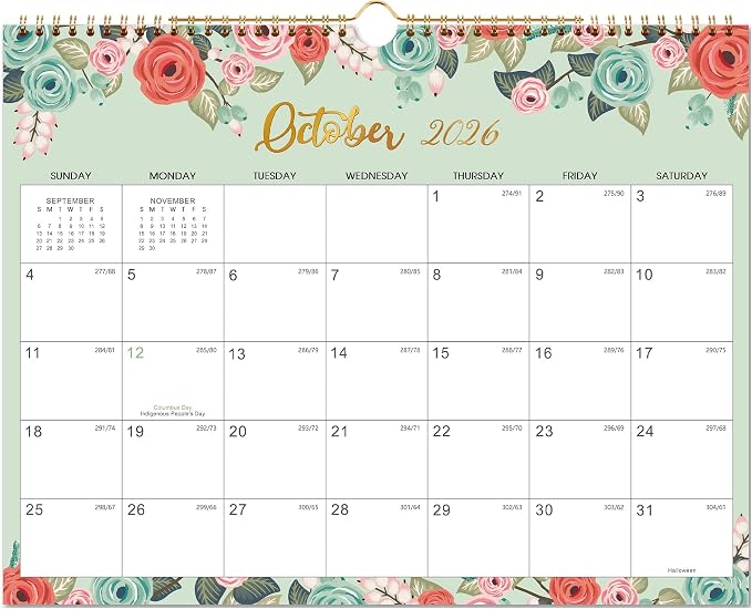 Calendar 2026-2027 - 26-27 Calendar, JUL 2026 - Dec 2027, 15" x 11.5" | Monthly Calendar, Wall Calendar 2026-2027 with Spiral Bound, Julian Dates, Thick Paper Perfect for Home Office Organizing