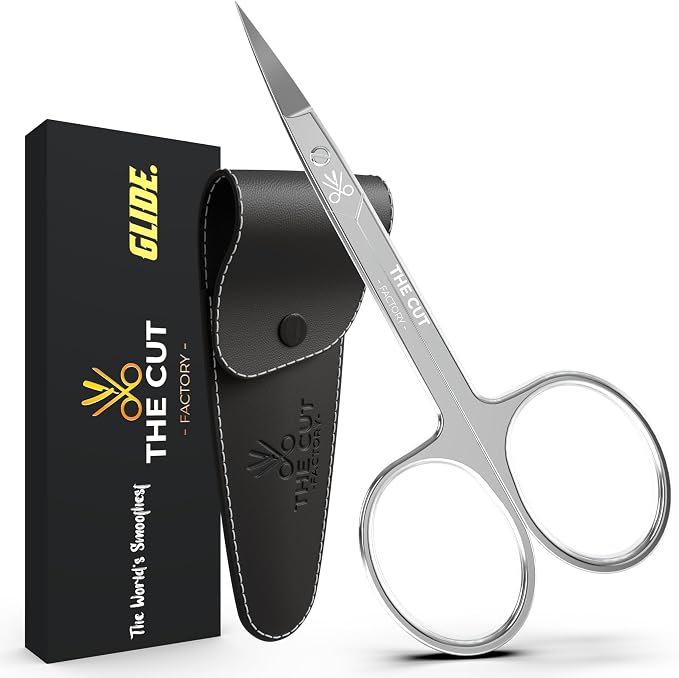 The Cut Factory- Premium Manicure Scissors Multi purpose Stainless Steel Cuticle Pedicure Beauty Grooming Kit for Nail, Eyebrow Eyelash Curved Blade High Carbon Steel