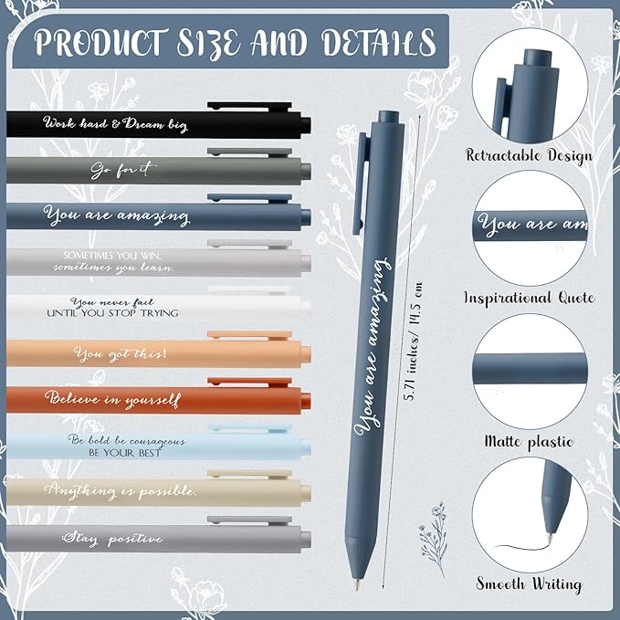 Affrolling 40 Pcs Inspirational Notebooks with Pen Bulk Motivational Mini Notepads Back to School Gift for Students Teacher Appreciation Gift Employee Coworker Secretary Assistant (Neutral Colors)