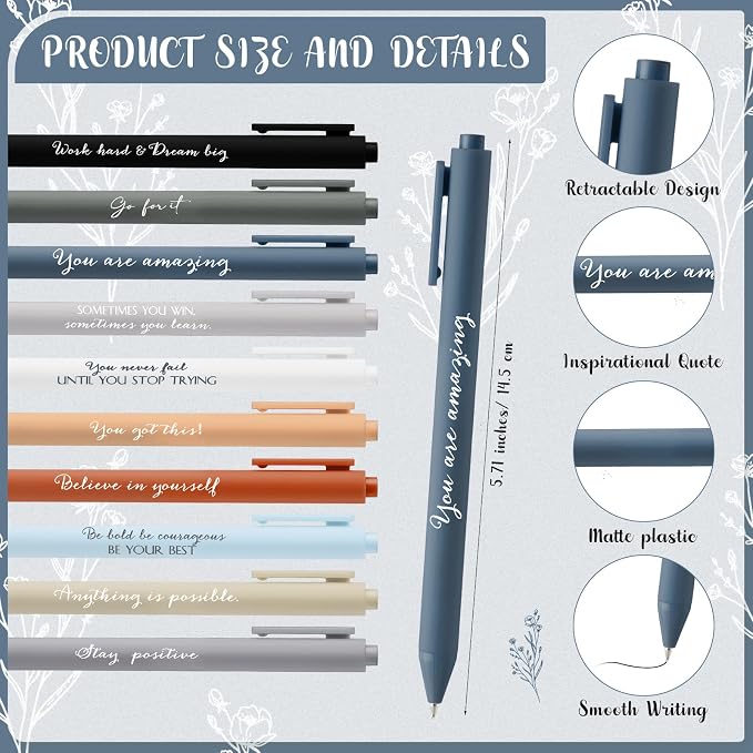 Affrolling 60 Pcs Inspirational Notebooks with Pen Bulk Motivational Mini Notepads Back to School Gift for Students Teacher Appreciation Gift Employee Coworker Secretary Assistant (Neutral Colors)