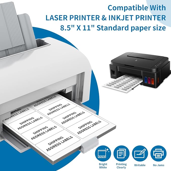 2” x 4” Shipping Address Labels 20000 Labels, BESTIKER 2x4 Printable Labels for Laser Inkjet Printers, White Sticker Mailing Labels for Package Envelopes (10 Labels/Sheet, 2000 Sheets)
