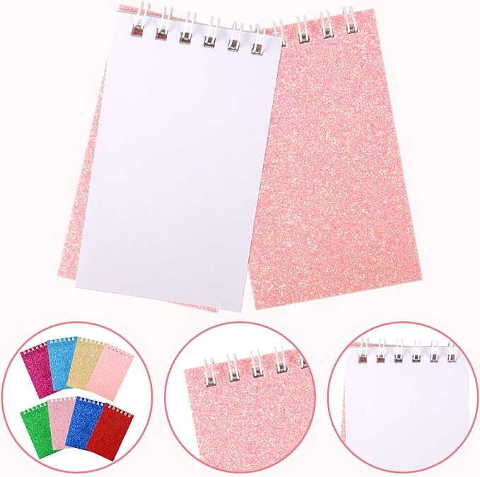 Hooqict 24 Pack Small Pocket Notebook Mini Notepads for Kids Party Favors Small Spiral Notepads Colorful Mini Notebooks Bulk Memo Pads for Work, Office, School, Classroom, 3.9 x 2.4 Inches