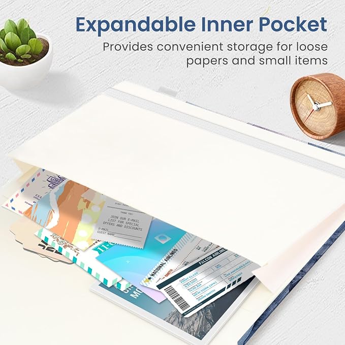 Taja Pretty Lined Journal for Women, Aesthetic Cute Hardcover Leather Journal for Writing, A5 College Ruled Notebook for Work & Note Taking, Perfect for Office School Home, 160 Pages, Distant Peak