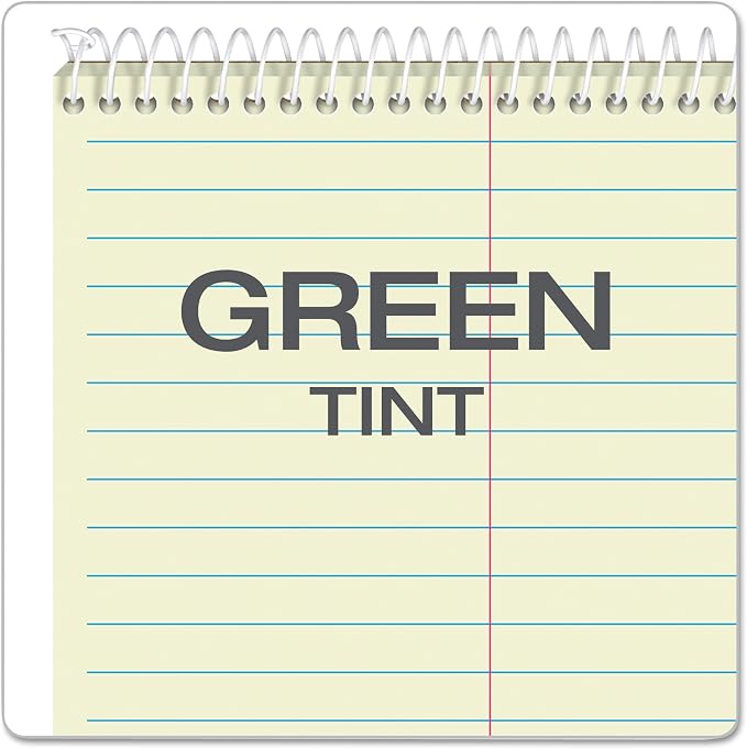 Tops Steno Books, 6" x 9", Gregg Rule, Green Tint Paper, Assorted Color Covers, 80 Sheets, 4 Count (80221) (Pack of 6)