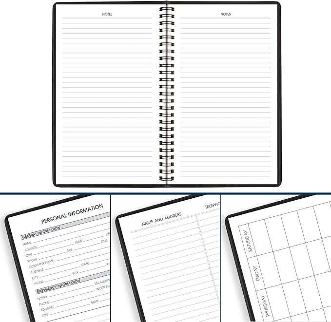 AT-A-GLANCE Planner 2025-2026 Academic, Weekly, 5" x 8", Small, Flexible Cover, Black (7010105)
