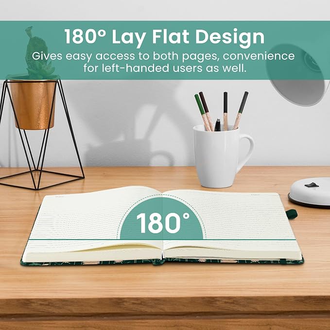 Lined Journal Notebook for Women & Men, Hardcover Leather Journal for writing, A5 College Ruled Notebook for Work & Note Taking, Perfect for Office School Home Supplies, 160 Pages, Botanical Waltz