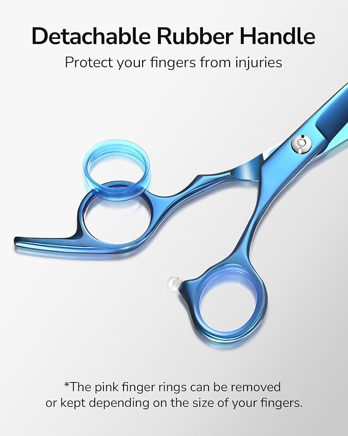 Hair Cutting Scissors, ULG Professional Hair Scissors 6.5 inch Right-Hand Razor Edge Barber Shears Salon Hair Cutting Shears Made of Japanese Stainless Steel, Hand Sharpened Navy