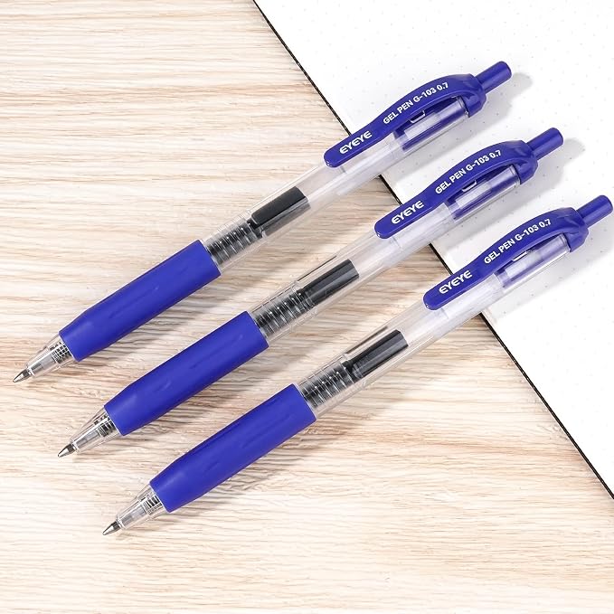 EYEYE G-103 Gel Pen 0.7mm, 5 Black 3 Blue 2 Red, Medium Point Pens | Retractable, Quick Drying, Ballpoint Pen Fine Point Smooth Writing Pens for Office School Supplies
