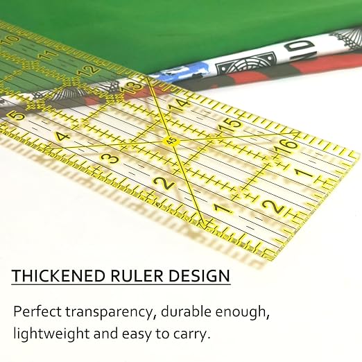 Sewing Ruler,5 Piece Quilting Rulers,3 x17 Inch,1.5 x17 Inch,3 x12 Inch,1.5 x10 Inch,1 x6 Inch,Acrylic Ruler,Cutting Ruler with Non-Slip Rings (Yellow)