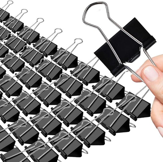 Binder Clips, 48 Pack, 2 Inch, Black, Non-Standard 51mm, Extra Large Binder Clips, Paper Binder Clips, Binder Clips Extra Large Size, Extra Large Paper Clips, Office Clips