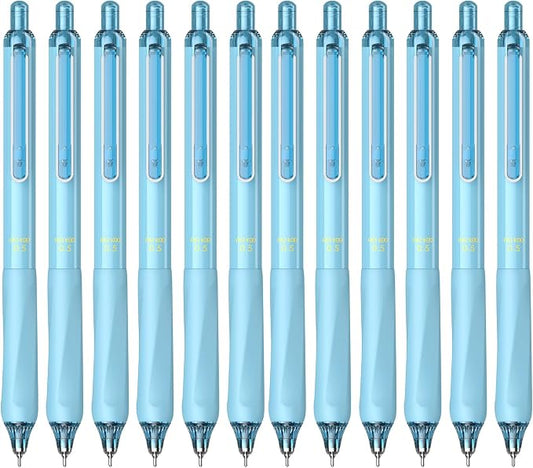 ParKoo Gel Pens Quick Dry Ink Fine Point 0.5mm, Retractable Rolling Ball Blue Ink Pen, Click Silent Pens Set for Journaling Notetaking Drawing Sketching Smooth Writing Non Bleed 12pcs