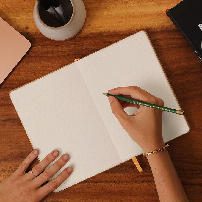 ANECDOTE. Dotted Journal Notebook, 192 Pages, A5 size: 8.3" x 5.4", Thick 100 GSM Paper, Dotted, Hardcover. Journal for Women and Men, Perfect Notebook for School, Work and Travel (Black)