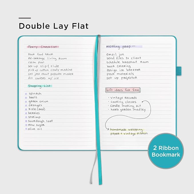 &And Per Se Lined Journal Notebook, 160 Pages, A5 5.7 x 8 inches College Ruled Thick Paper Notebook Journals for Writing, Hardcover Notebooks for Women Men Office School (1 Pack, Turquoise)