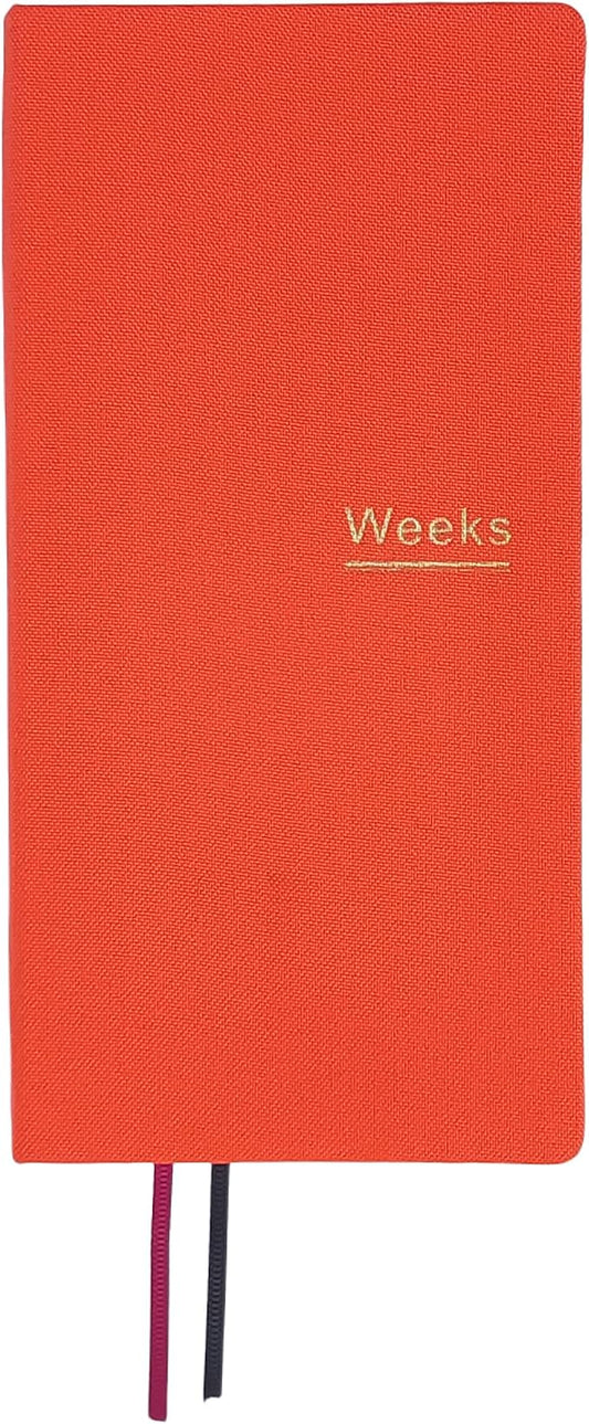Undated Weekly Planner Notebook Pocket Organizer Appointment Book Journal Notebook A6 Week Plan Notepad (Orange)