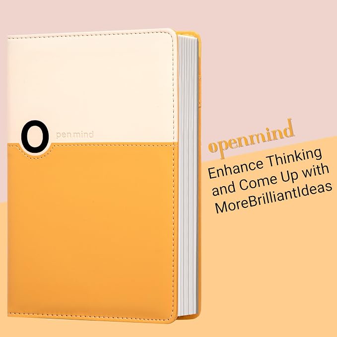 CAGIE Lined Journals for Writing, Two-Toned Hardcover Journal Notebook for Women, 256 Pages A5 Journal with 100GSM Thick Paper for Work Note Taking Diary, Refillable Design,8.6 x 5.7 Inch,Yellow | 256 Pages, 100gsm Thick Paper, Refillable, Two-Toned Ha...