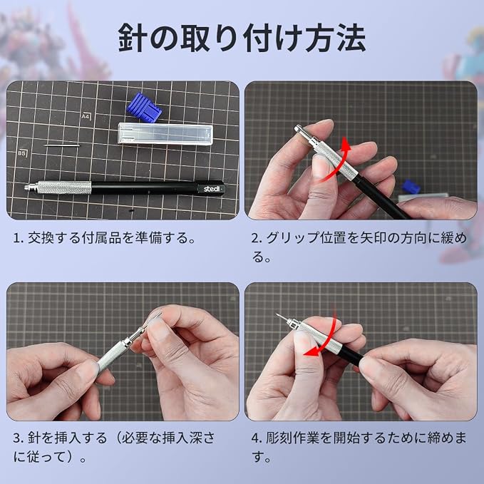 stedi Tungsten Steel Scriber, Model Hobby Making Tools, Resin Carved Scribe Line Cutting Tool for Gundam, Scale Military Model, 3D Resin Parts