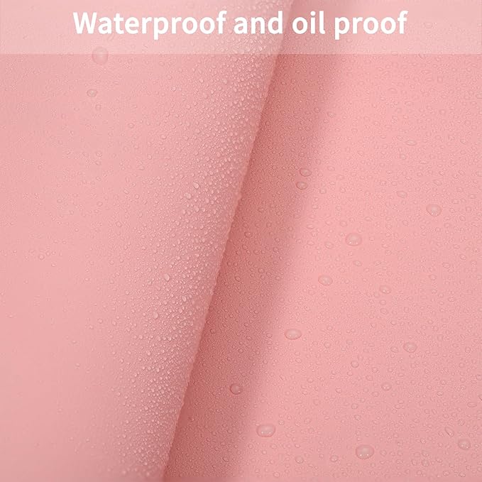 Faux Leather Table Cover,1.8mm Thick,24x48 Inch Desk Cover,Large Desk Mat,Table Protector,Table Cover Protector,Dining Table Cover Protector,XL Desk Mat(Pink+Silvery,24x48)