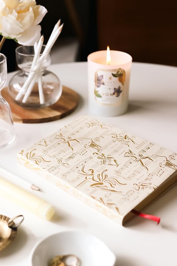 HARLEM CANDLE CO. – Ode to Josephine Luxury Journal, Cream & Gold – 300 Lined Pages | Vegan Leather Cover, Gilded Edges, Ribbon Bookmark | Inspired by Josephine Baker