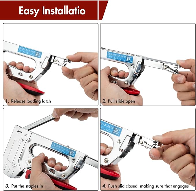 Arrow T55BL Staple Gun Kit, Heavy Duty Manual Stapler with 3750 Pieces T50 1/4", 3/8", 1/2" Staples, Soft Rubber Grip, for Upholstery Professional Projects