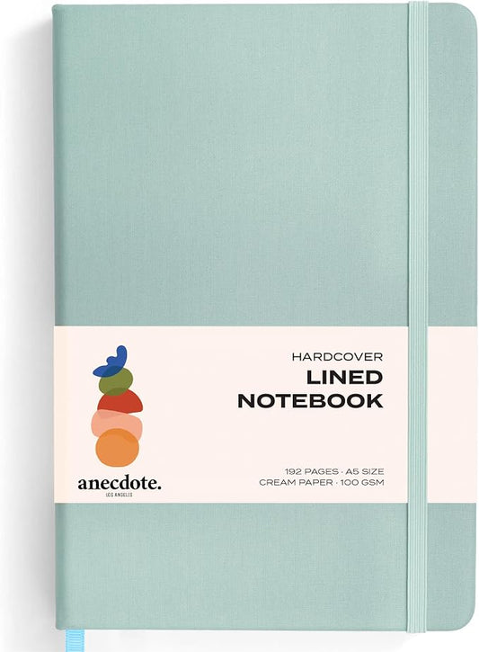 ANECDOTE. Lined Journal Notebook, 192 Pages, A5 size: 8.3" x 5.4", Thick 100 GSM Paper, Ruled, Hardcover. Journal for Women and Men, Perfect Notebook for School, Work and Travel (Dutch Blue)